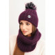 Sieviešu violeta cepure un šalle Nora