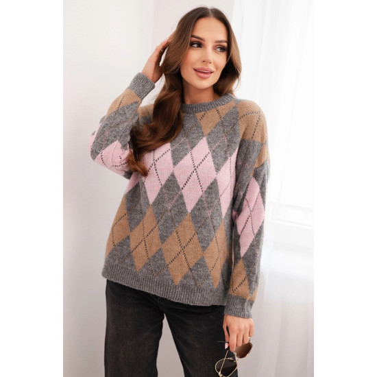 Sieviešu pelēks džemperis Romb