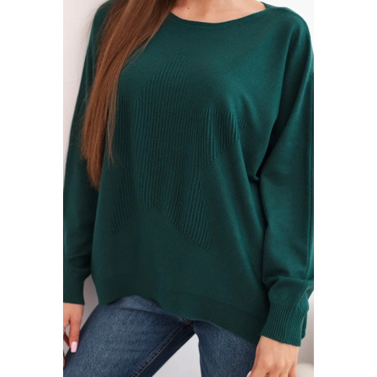 Sieviešu tumši zaļš džemperis Star