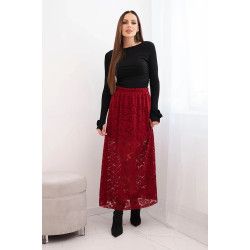 Sieviešu bordo krāsas svārki Silma