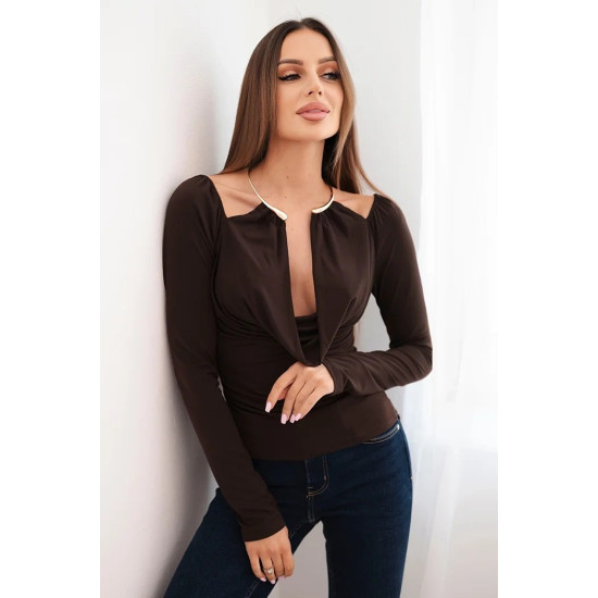 Sieviešu brūna blūze