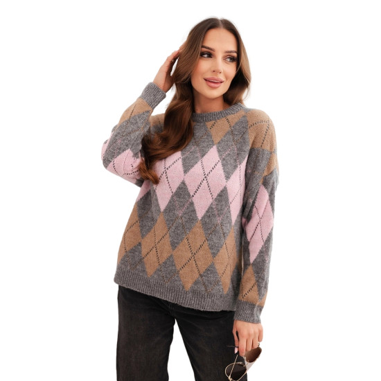Sieviešu pelēks džemperis Romb