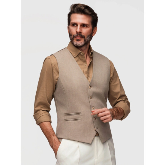 Klasiskais sarkanbrūns vīriešu vestes modelis „Bruce“