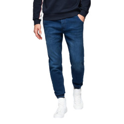 Vīriešu tumši zili džinsi ar savelkamu vidukli Patrick