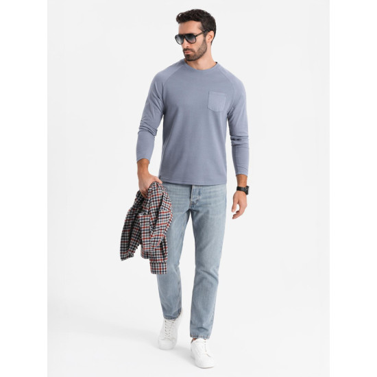 Vīriešu zils krekls ar garām piedurknēm Doug