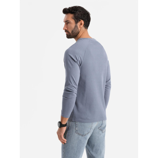 Vīriešu zils krekls ar garām piedurknēm Doug