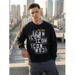 Vīriešu melns džemperis Best white