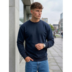 Vīriešu tumši zils džemperis ar kapuci Tērauds