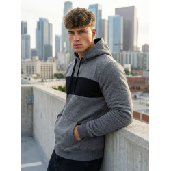 Tumši pelēks džemperis ar kapuci City