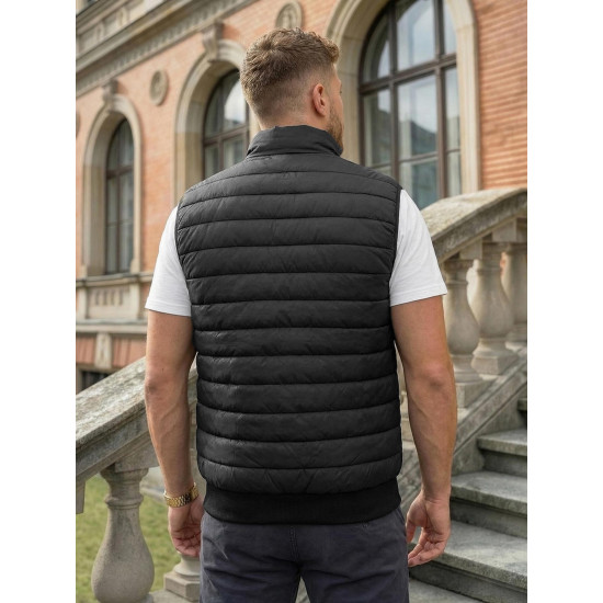 Lider stepēta vīriešu melna veste Vestes