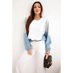 Sieviešu divkrāsains brīvā laika komplekts ar zilu ielaidumu Gabi