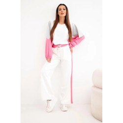 Sieviešu divkrāsains brīvā laika komplekts ar rozā ielaidumu Gabi