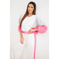 Sieviešu divkrāsains brīvā laika komplekts ar rozā ielaidumu Gabi