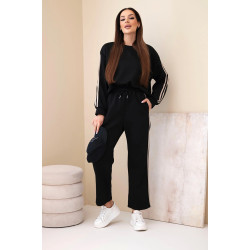 Sieviešu melns komplekts ar svītrām Ambi