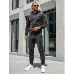 Pelēks vīriešu velūra komplekts Silk