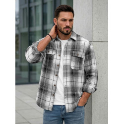 Vīriešu melns/balts flaneļa krekls Cory