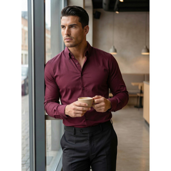 Vīriešu bordo krekls Tops Krekli