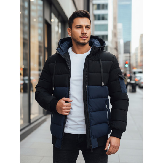 Vīriešu melna/tumši zila ziemas jaka Oscar