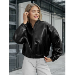 Sieviešu melna ādas jaka Ketrin