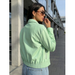 Sieviešu mētelīša krāsas ādas jaka „Jase“