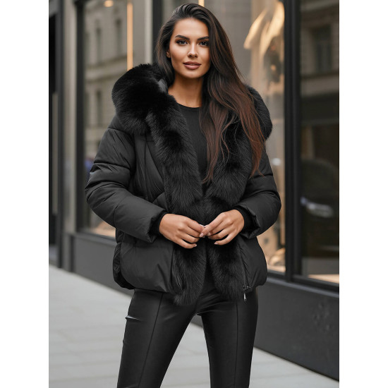 Sieviešu melna ziemas jaka Lota