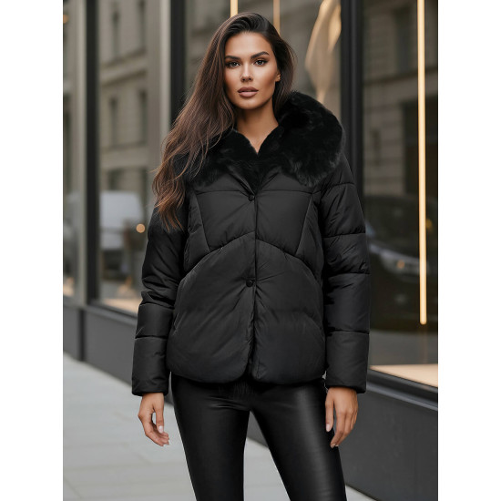 Sieviešu melna ziemas jaka Lota