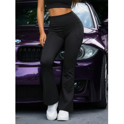 Sieviešu melni plati legingi Sport