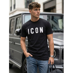 Vīriešu melns T-krekls Icon