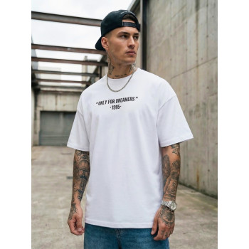 Vīriešu balts oversize t-krekls Dreamers