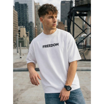 Vīriešu balts T-krekls Freedom
