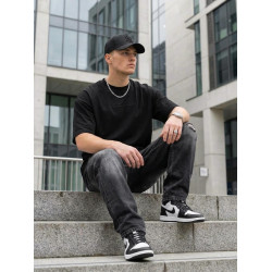 Vīriešu melna oversize T-krekls „Perfect“