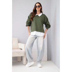 Sieviešu haki krāsas blūze Liucy