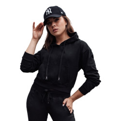 Sieviešu melns džemperis ar kapuci Trend