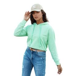 Sieviešu piparmētru džemperis ar kapuci Trend