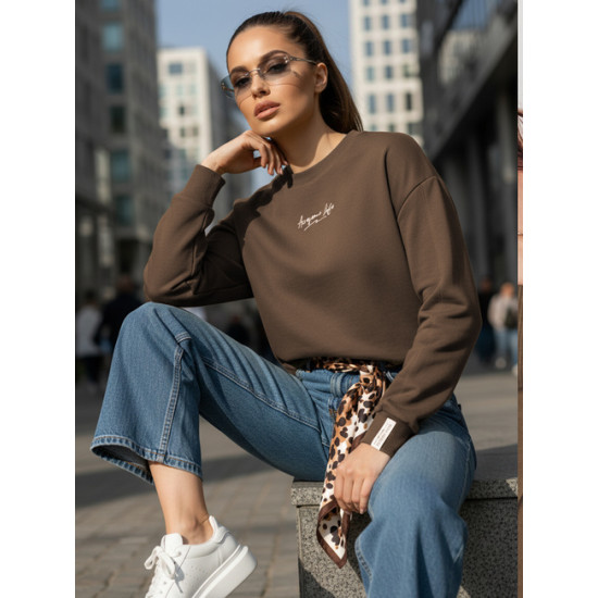 Sieviešu tumši brūns džemperis Diva Džemperi bez kapuciņiem