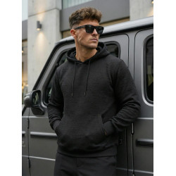 Džemperis ar kapuci melns Ifer