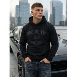 Melns džemperis ar kapuci Brooklyn