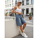 Women's blue denim shorts with belt Blue