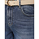 Women's blue denim shorts with belt Blue
