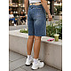 Women's blue denim shorts with belt Blue