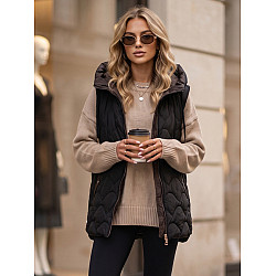 Damski czarny sweter z dzianiny Fashion
