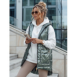 Sieviešu zaļa spīdīga veste Jess