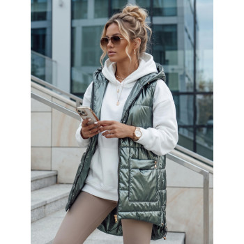 Sieviešu zaļa spīdīga veste Jess