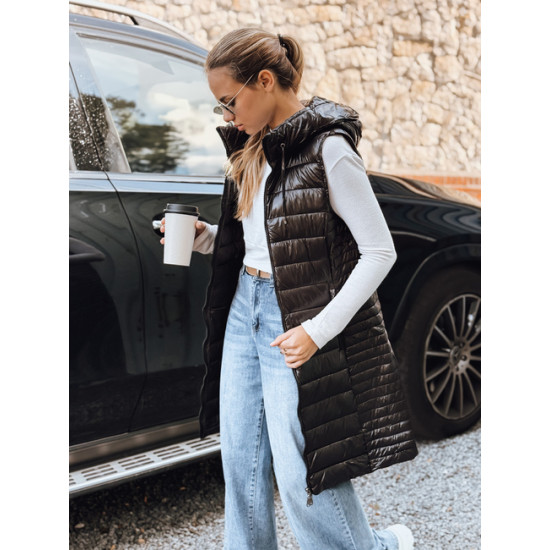 Sieviešu melna jaka ar kapuci Silts