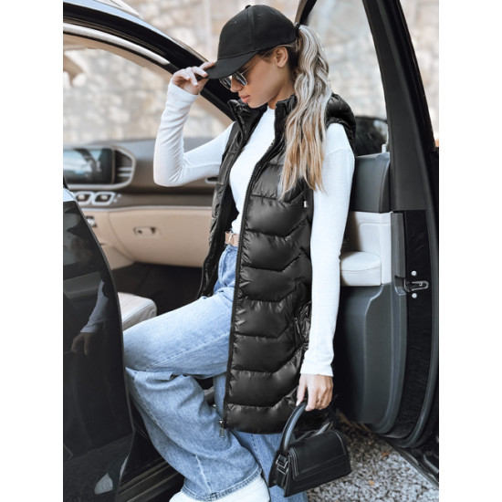 Sieviešu melna stepēta veste Foxy