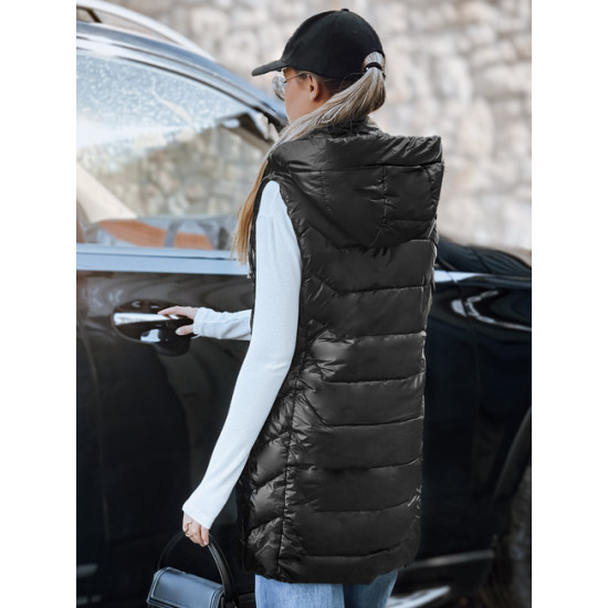 Sieviešu melna stepēta veste Foxy