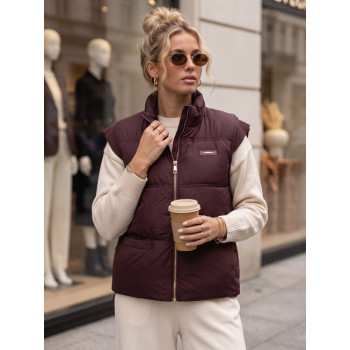 Sieviešu bordo krāsas veste „Panel“
