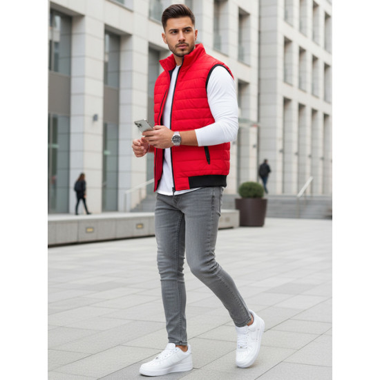 Meeste punane tikitud vest Lider Vestid