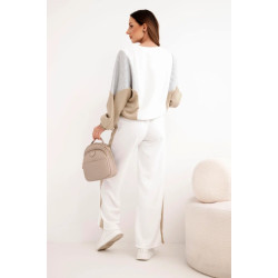 Sieviešu divkrāsains brīvā laika komplekts ar tumši brūnu ielaidumu Gabi