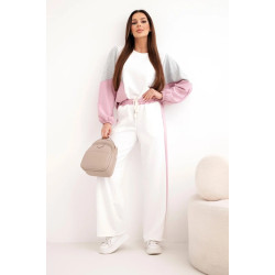 Sieviešu divkrāsains brīvā laika komplekts ar tumši rozā ielaidumu Gabi